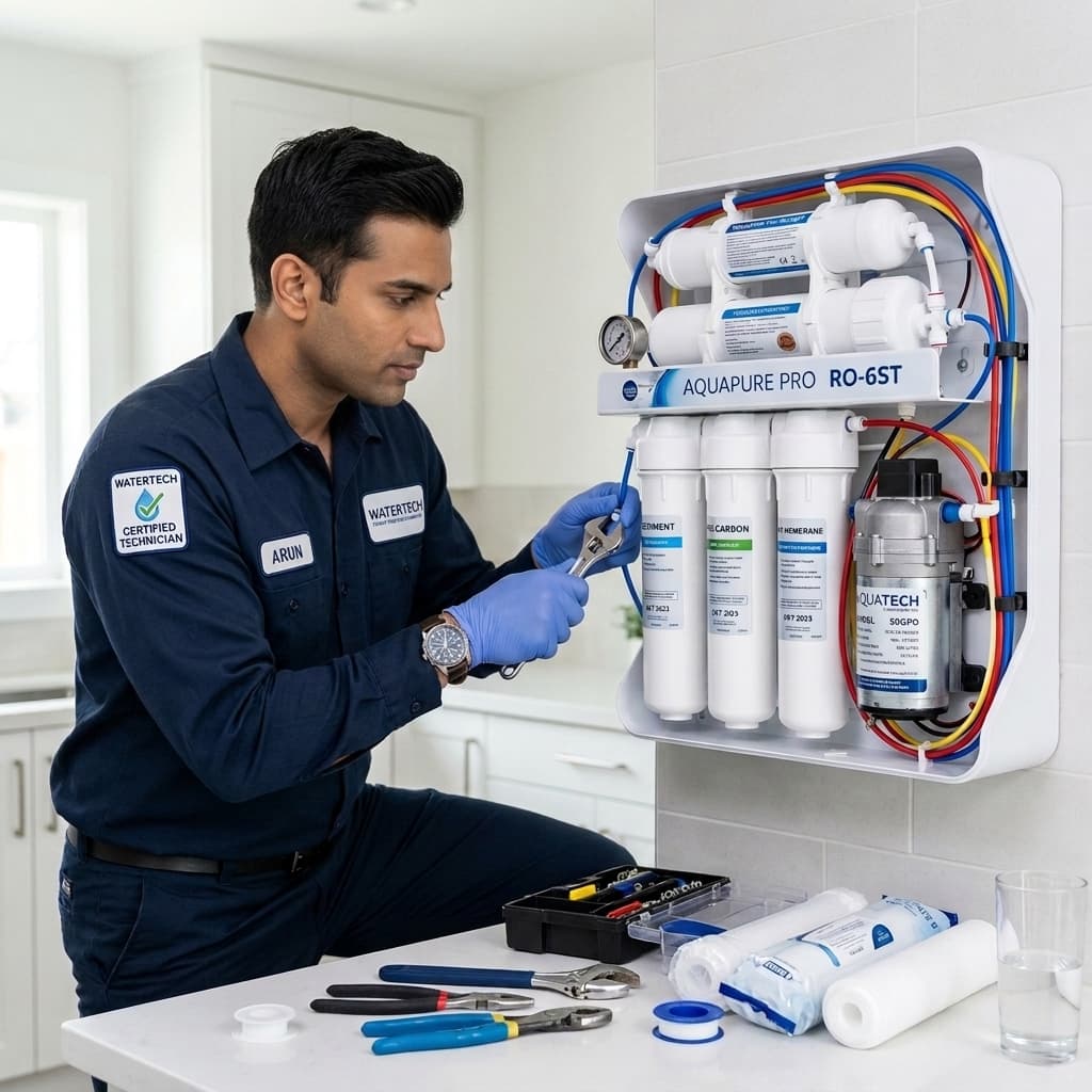 Certified Technician Repairing RO Purifier